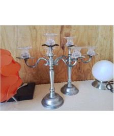 PAIRE DE CHANDELIER METAL/ETAIN