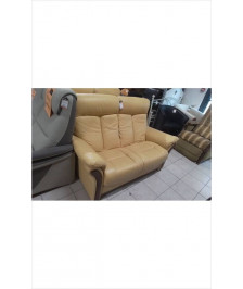 CANAPE 2P CUIR JAUNE  L UNITE STYLE STRESSLESS