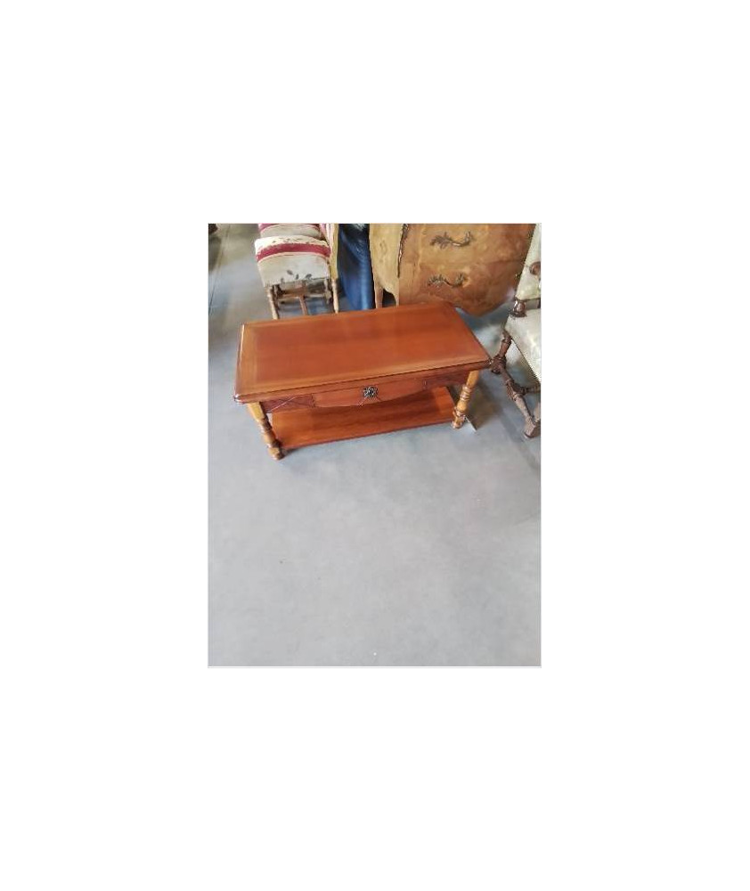 TABLE BASSE RECTANGULAIRE BOIS CLAIR A COLONNES 2 NIVEAUX 1 TIROIR 2 TABLETTES TABLE BASSE RECTANGULAIRE BOIS CLAIR A COLONNES 2 NIVEAUX 1 TIROIR 2 TABLETTES