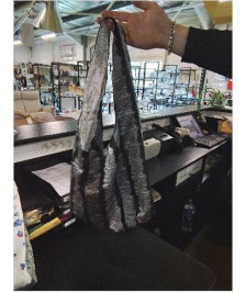 SAC BANDOULIÈRE  RAYE GRIS ET TAUPE
