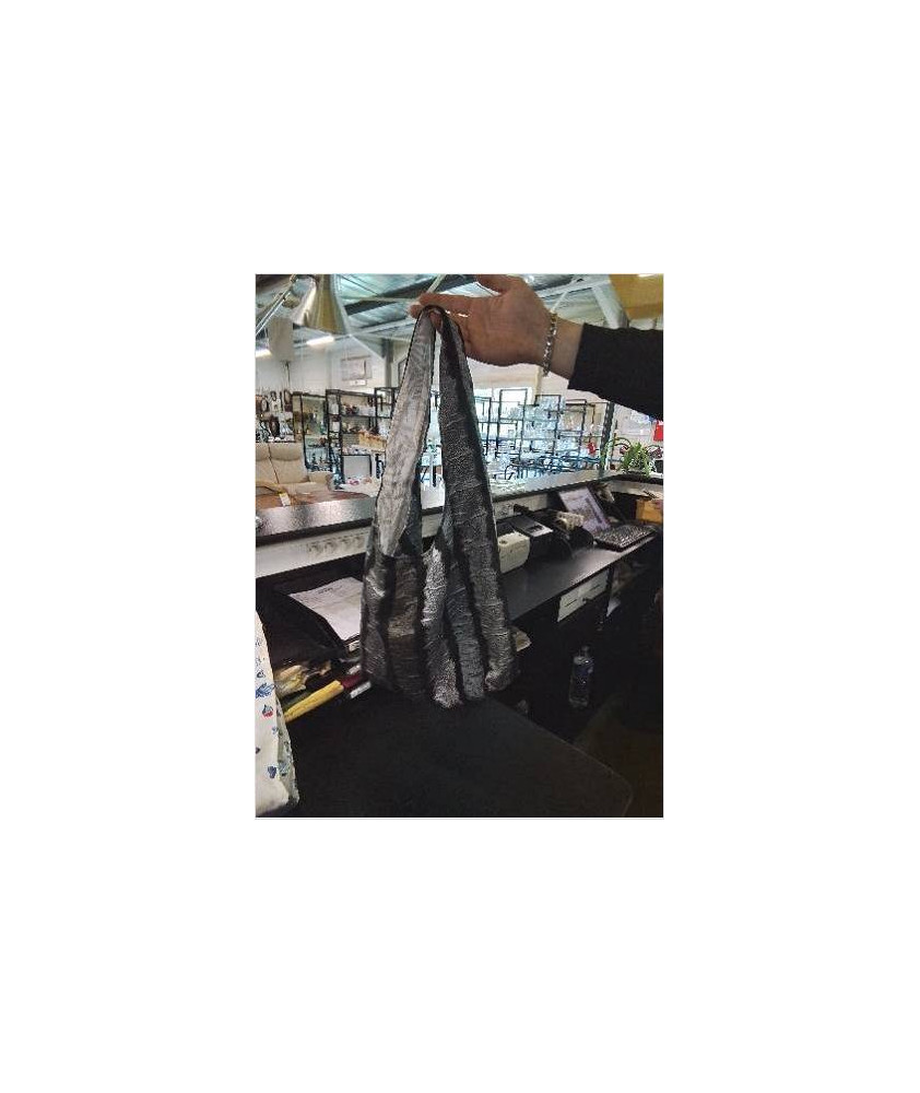 SAC BANDOULIÈRE  RAYE GRIS ET TAUPE