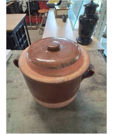 POT AVEC COUVERCLE TERRE CUITE ÉMAILLÉE 