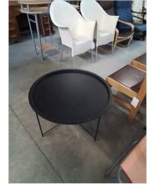 TABLE BASSE RONDE MÉTAL NOIR