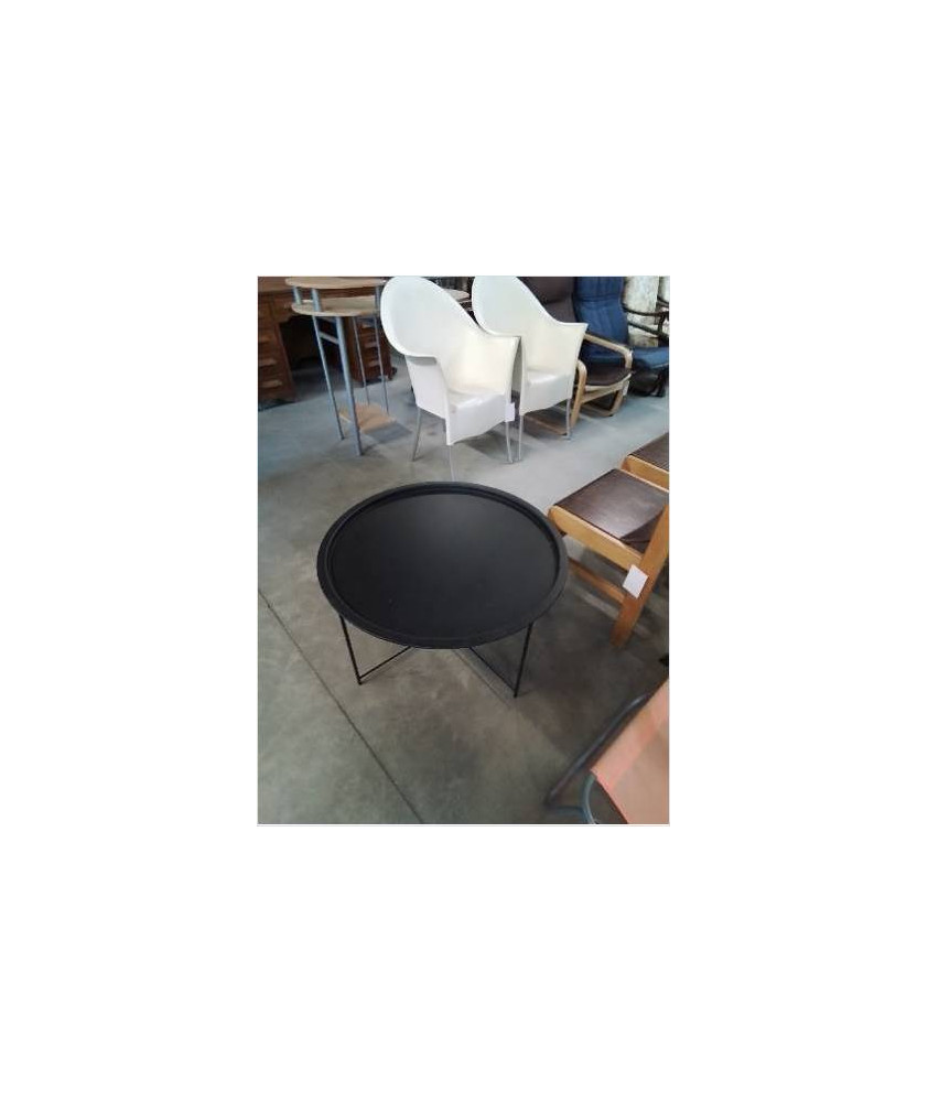 TABLE BASSE RONDE MÉTAL NOIR