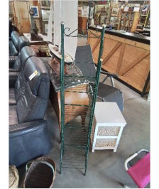 ÉTAGÈRE METTALIQUE VERTE PLIANTE 4 TABLETTES 