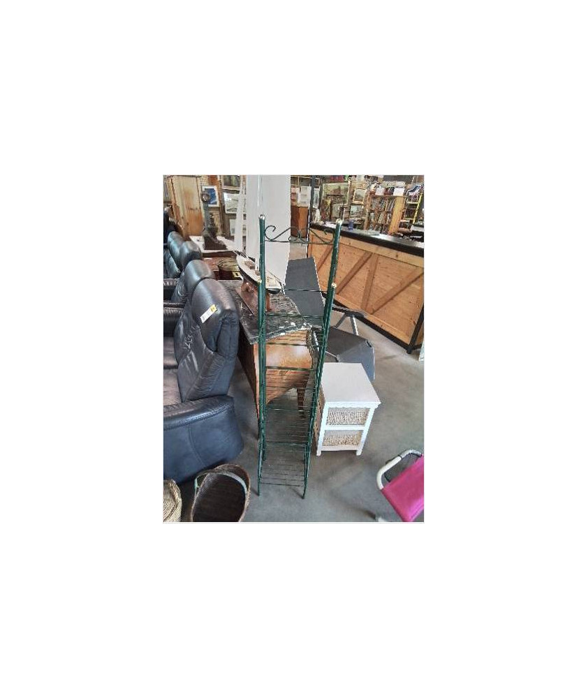 ÉTAGÈRE METTALIQUE VERTE PLIANTE 4 TABLETTES 