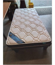ENSEMBLE SOMMIER TAPISSER AVEC PIEDS + MATELAS MOUSSE MERINOS ALPHA 90X190 