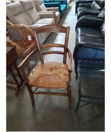 FAUTEUIL DE CHEMINÉE BOIS PAILLÉ 