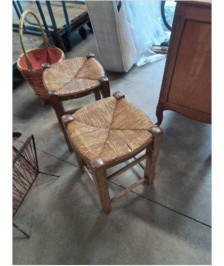 TABOURET BOIS PAILLÉ 