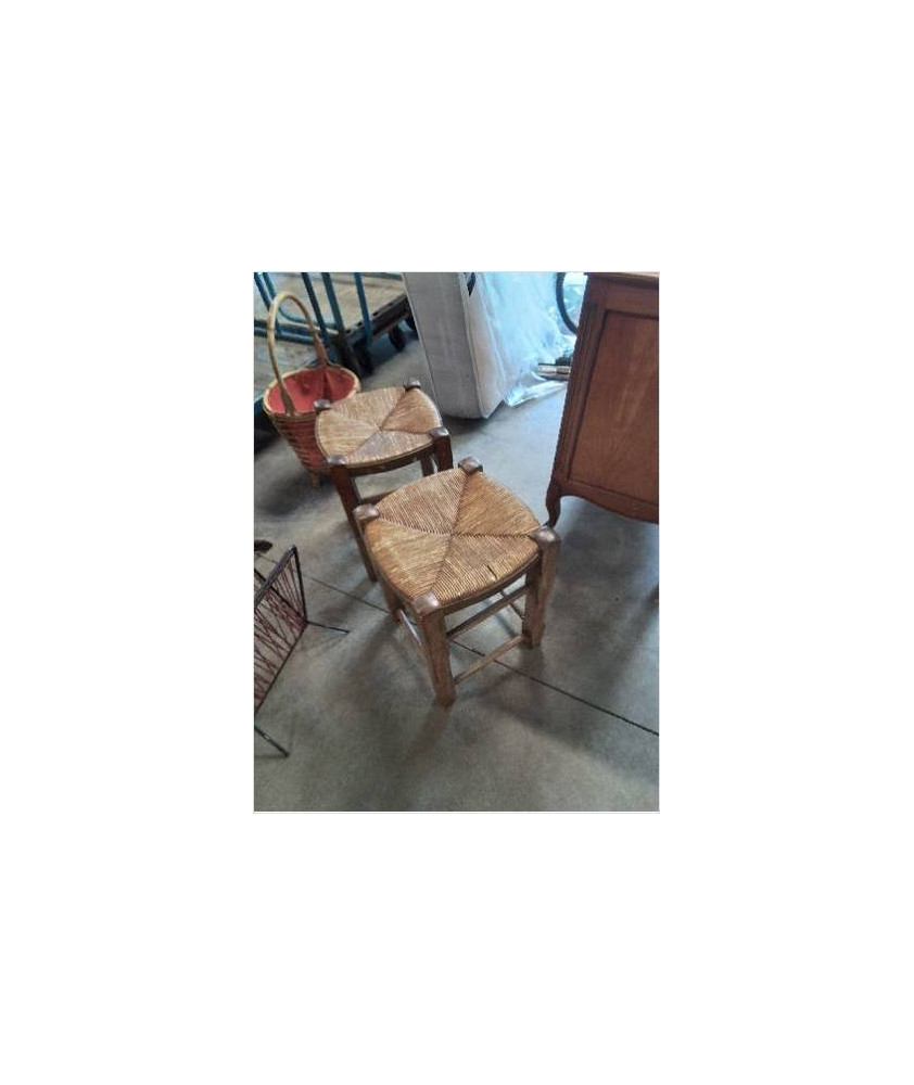 TABOURET BOIS PAILLÉ 