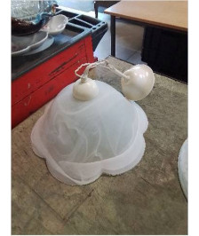SUSPENSION VERRE BLANC 