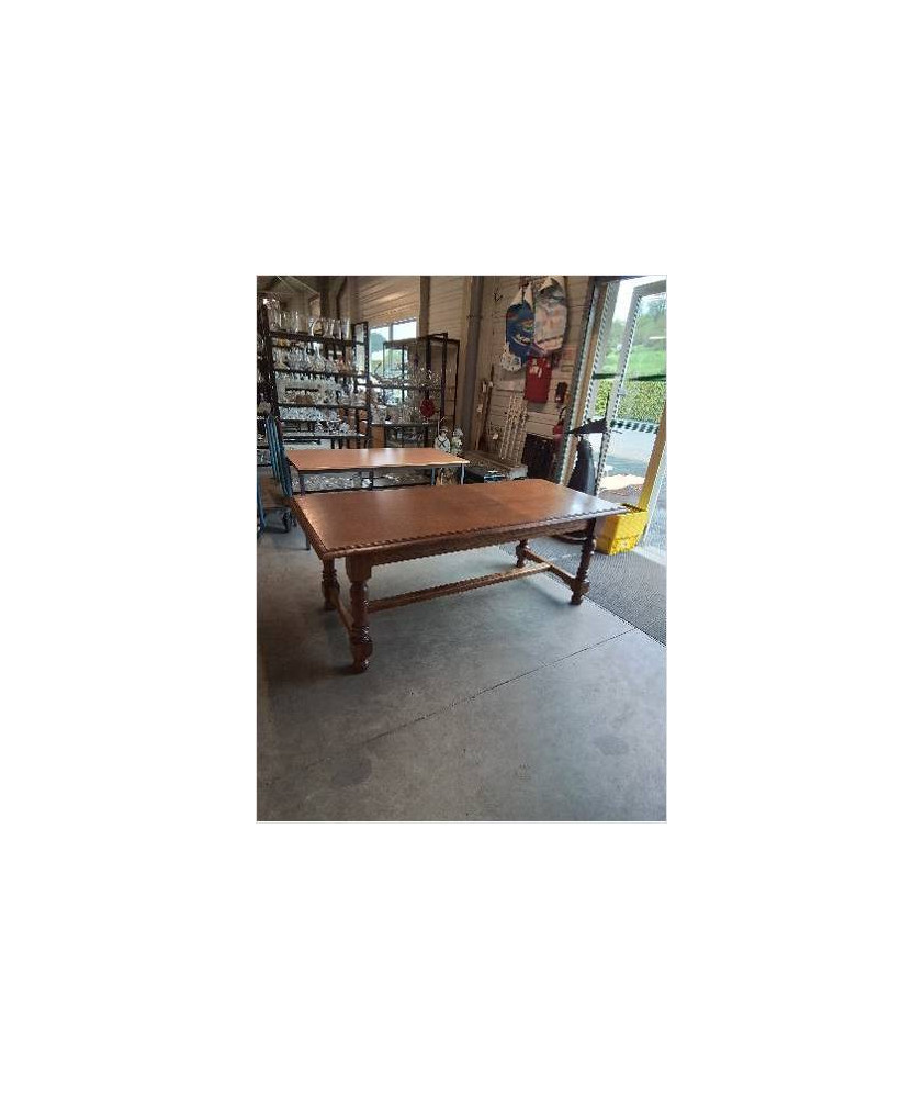 TABLE RECTANGULAIRE A ENTRETOISE PIEDS BALUSTRE 200X89X76CM