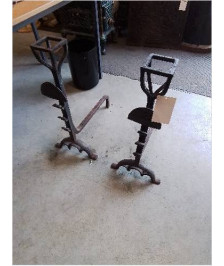PAIRE DE LANDIERS FER FORGÉ 