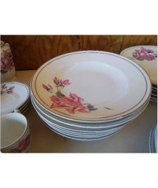 LOT DE 7 ASSIETTES CREUSES EN PORCELAINE