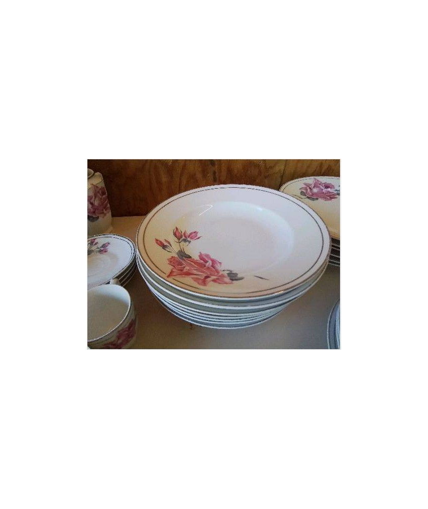 LOT DE 7 ASSIETTES CREUSES EN PORCELAINE