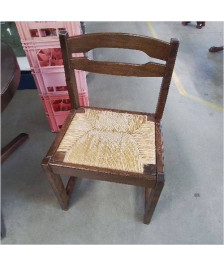 LOT DE 4 CHAISES PAILLEES DESIGN STYLE BAUMANN
