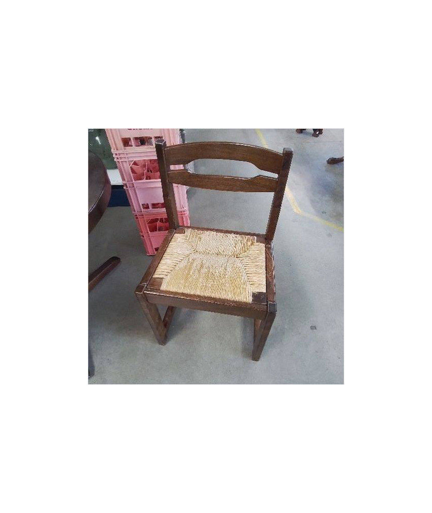 LOT DE 4 CHAISES PAILLEES DESIGN STYLE BAUMANN