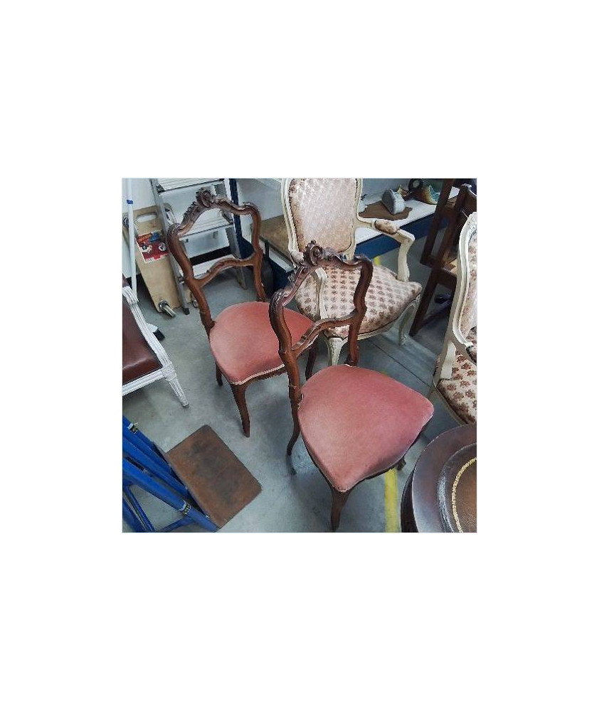 PAIRE DE CHAISES ROSES 