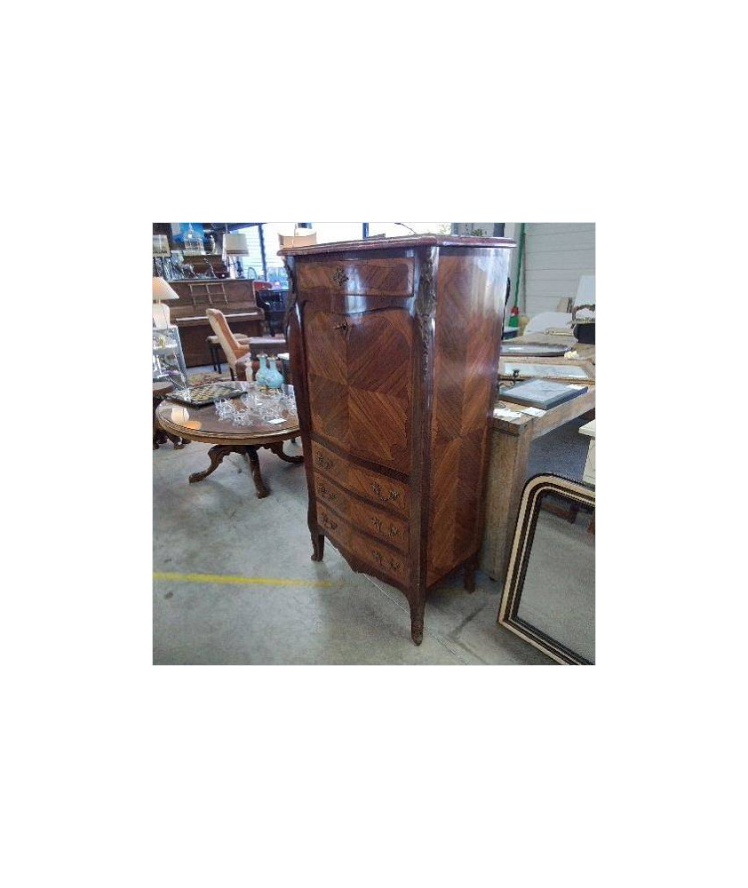 SECRETAIRE 4 TIROIRS DESSUS MARBRE