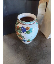 POT CÉRAMIQUE ÉMAILLÉE AUX FLEURS 