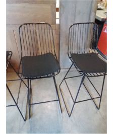 PAIRE DE TABOURETS DE BAR MÉTAL NOIR MAISON DU MONDE 