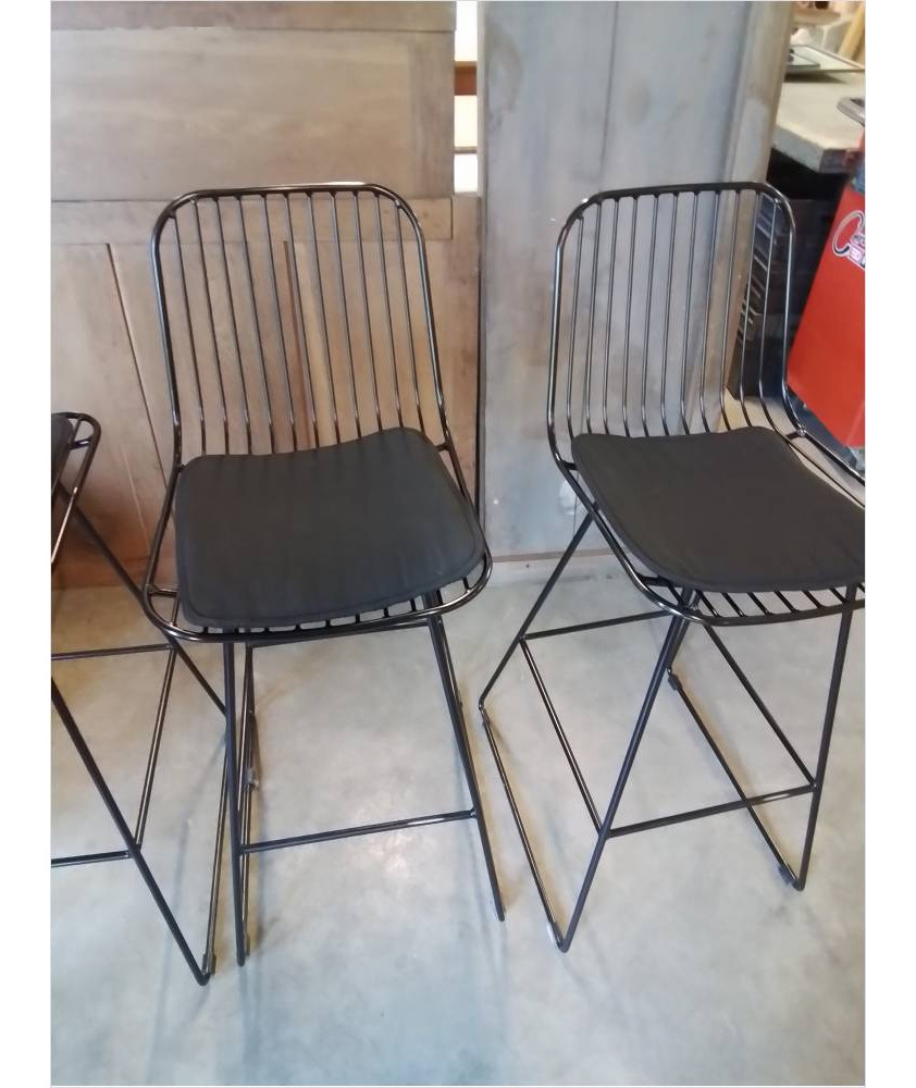 PAIRE DE TABOURETS DE BAR MÉTAL NOIR MAISON DU MONDE 