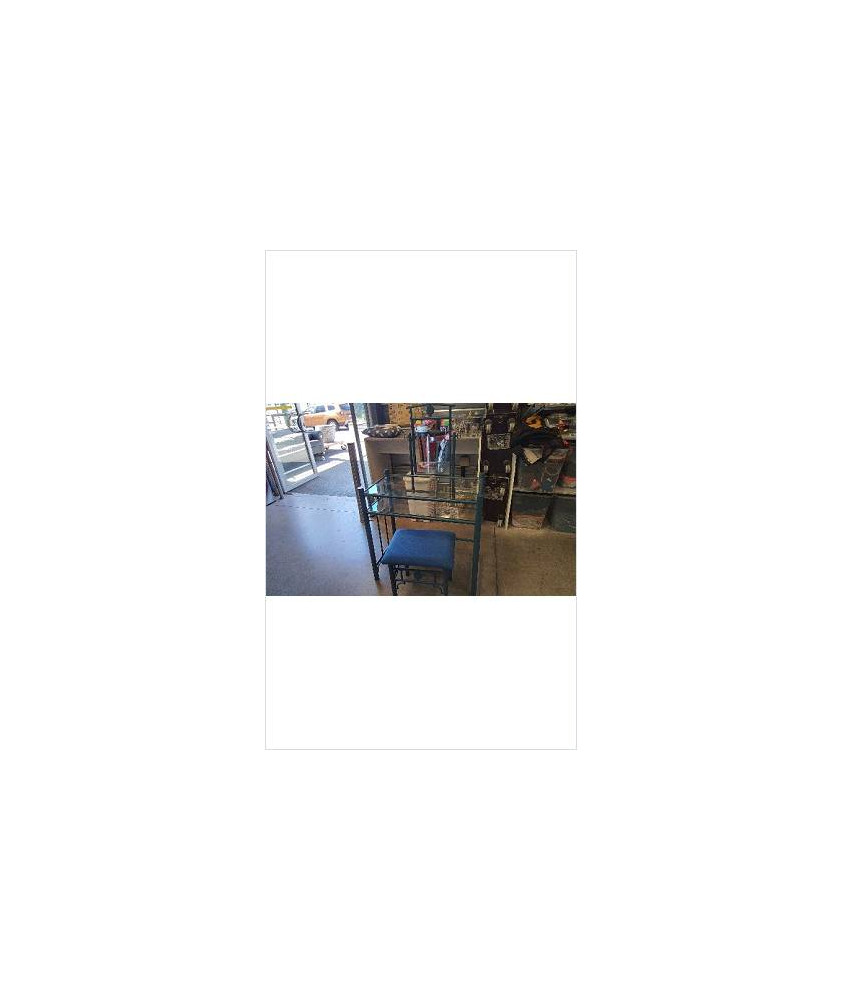 COIFFEUSE FER ET VERRE + TABOURET 