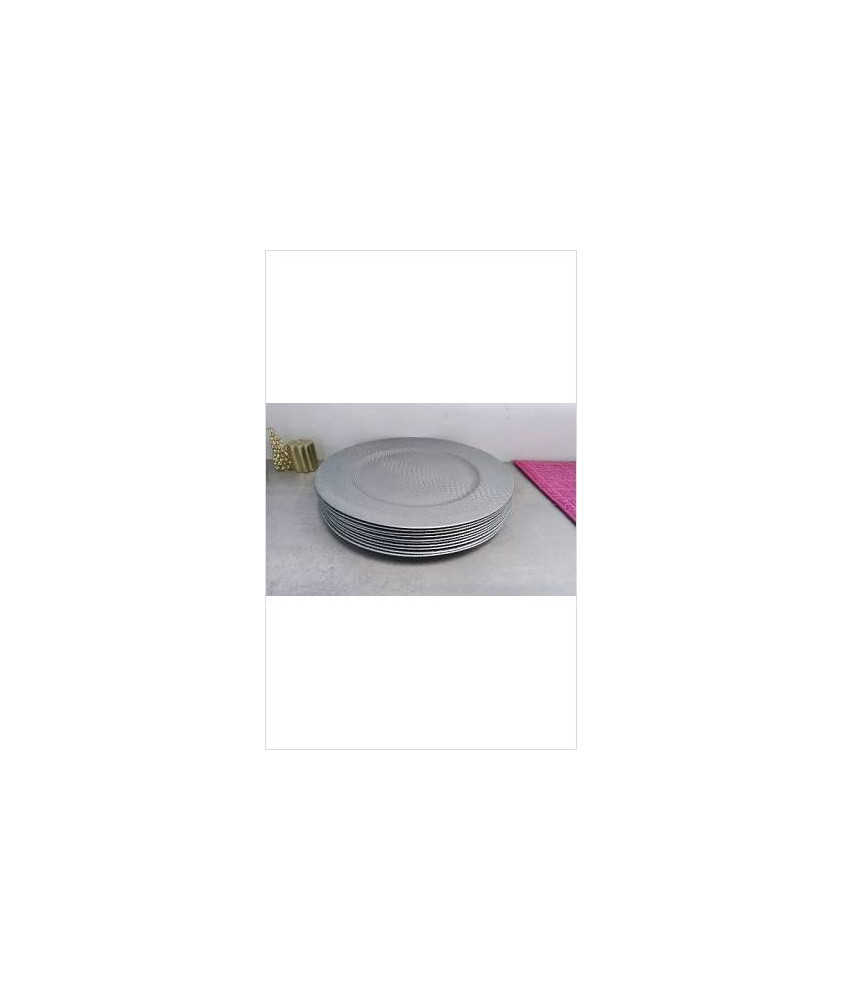 SOUS ASSIETTES PLASTIQUE GRIS 