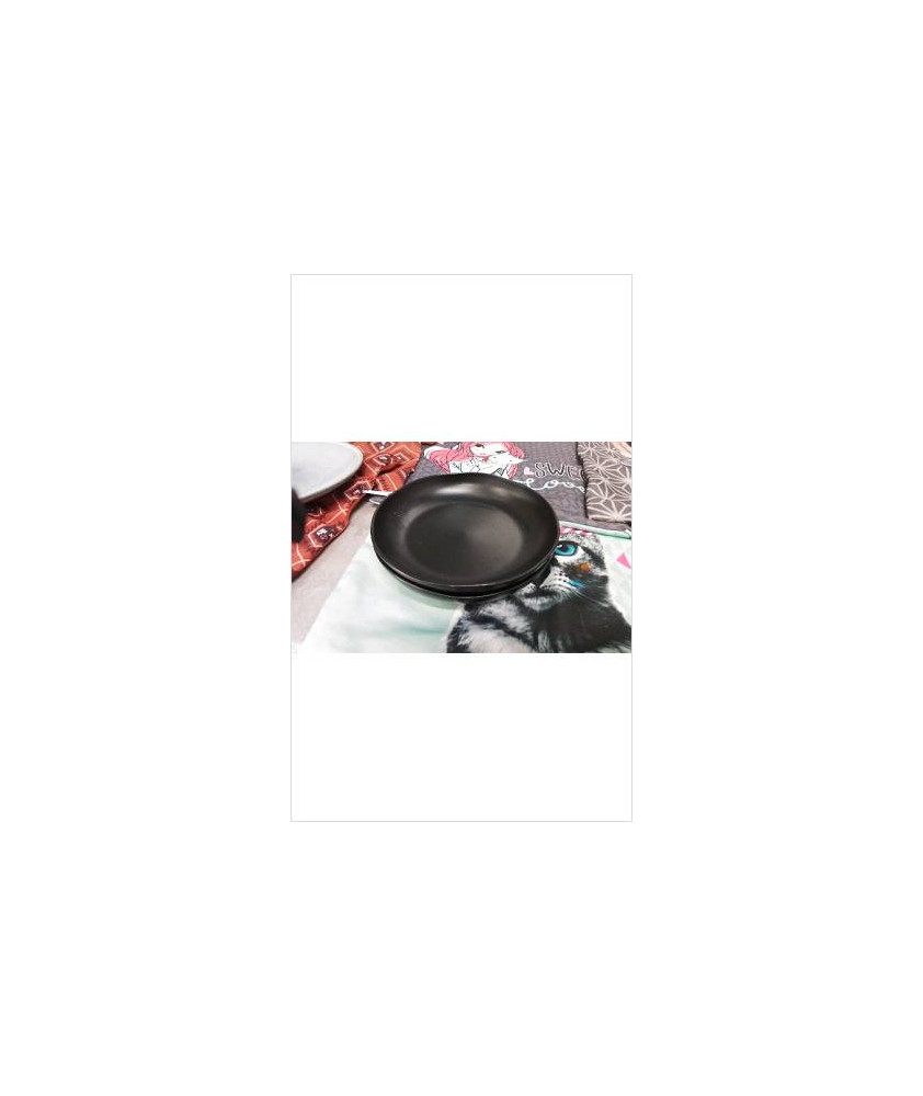 ASSIETTES CREUSES NOIRES X2 