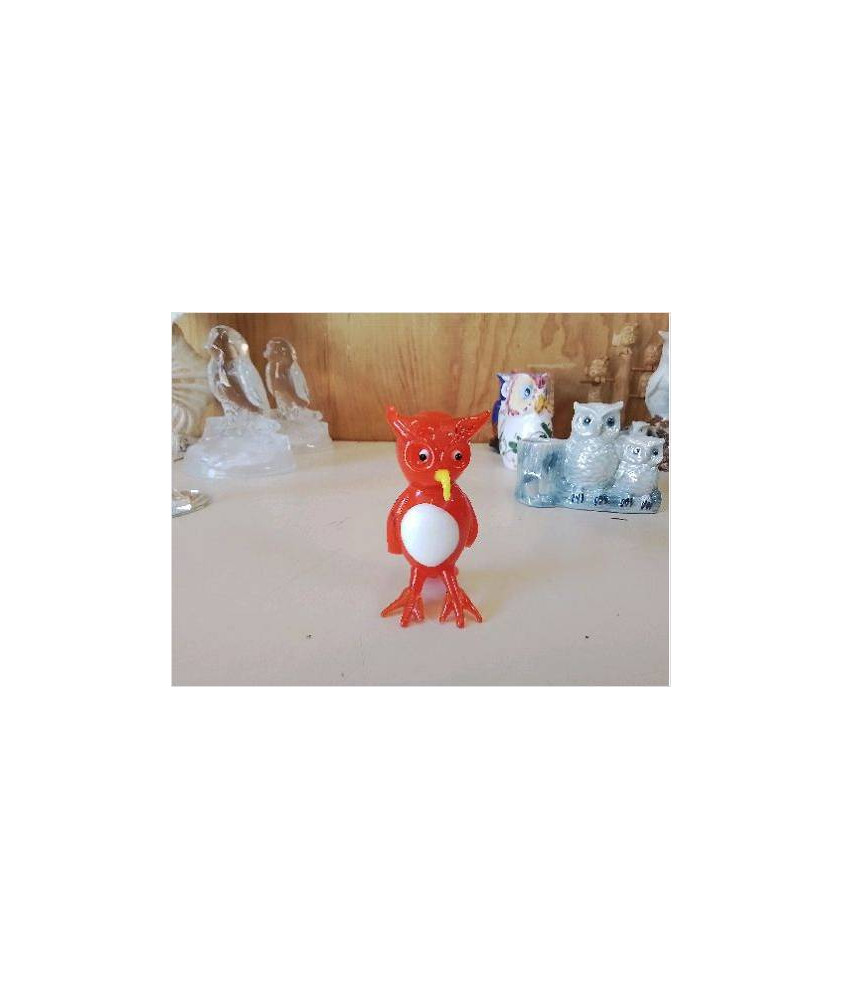 CHOUETTE ROUGE EN VERRE 