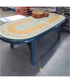 TABLE DE JARDIN MOTIF STYLE MOSAIQUE