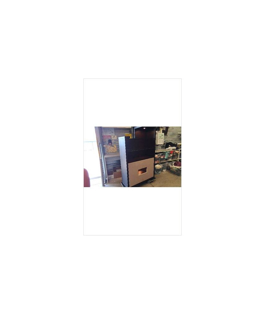 MEUBLE WENGE 2 PORTES LAQUEES TAUPE 