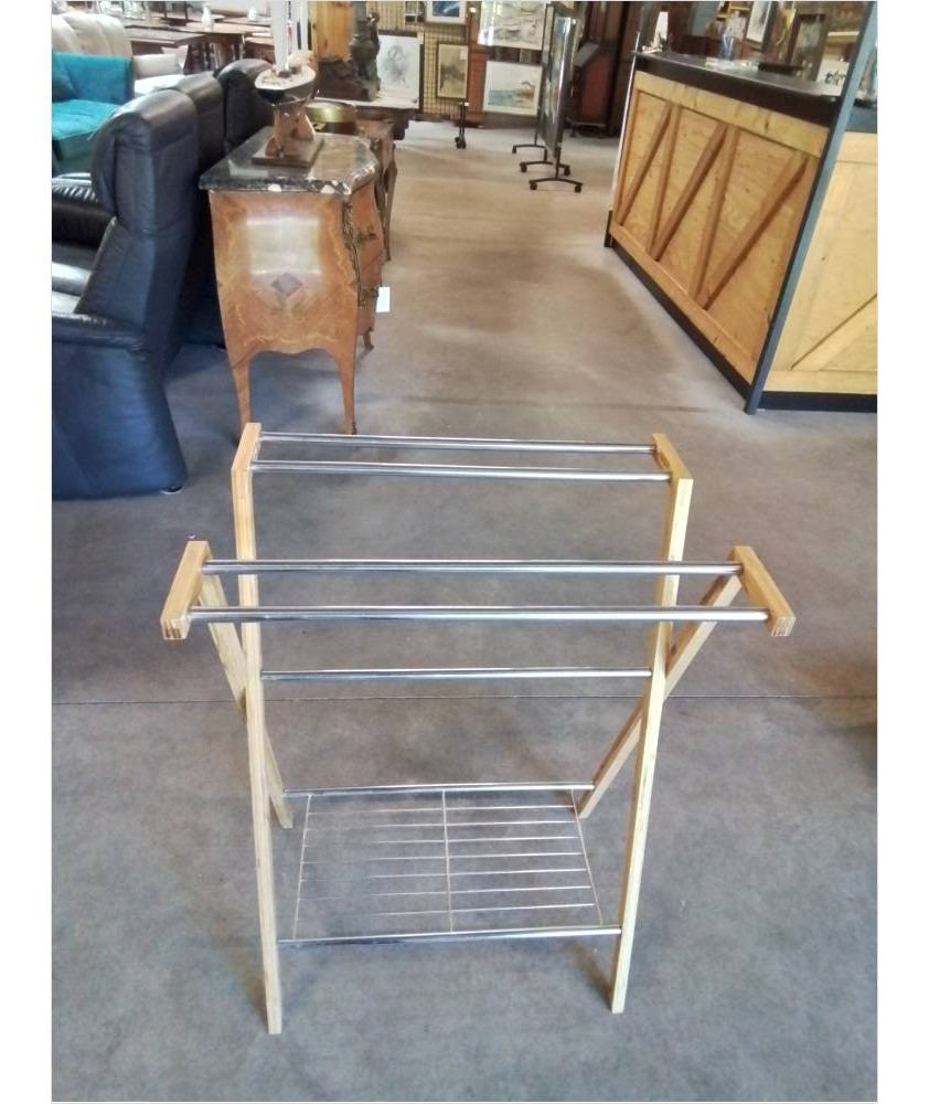 SECHE SERVIETTES MÉTAL ET BOIS 