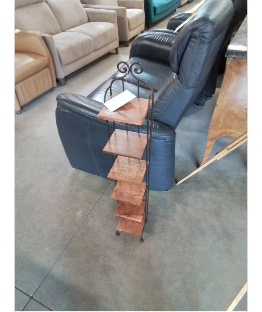 ÉTAGÈRE FER FORGÉ 6 TABLETTES BOIS 
