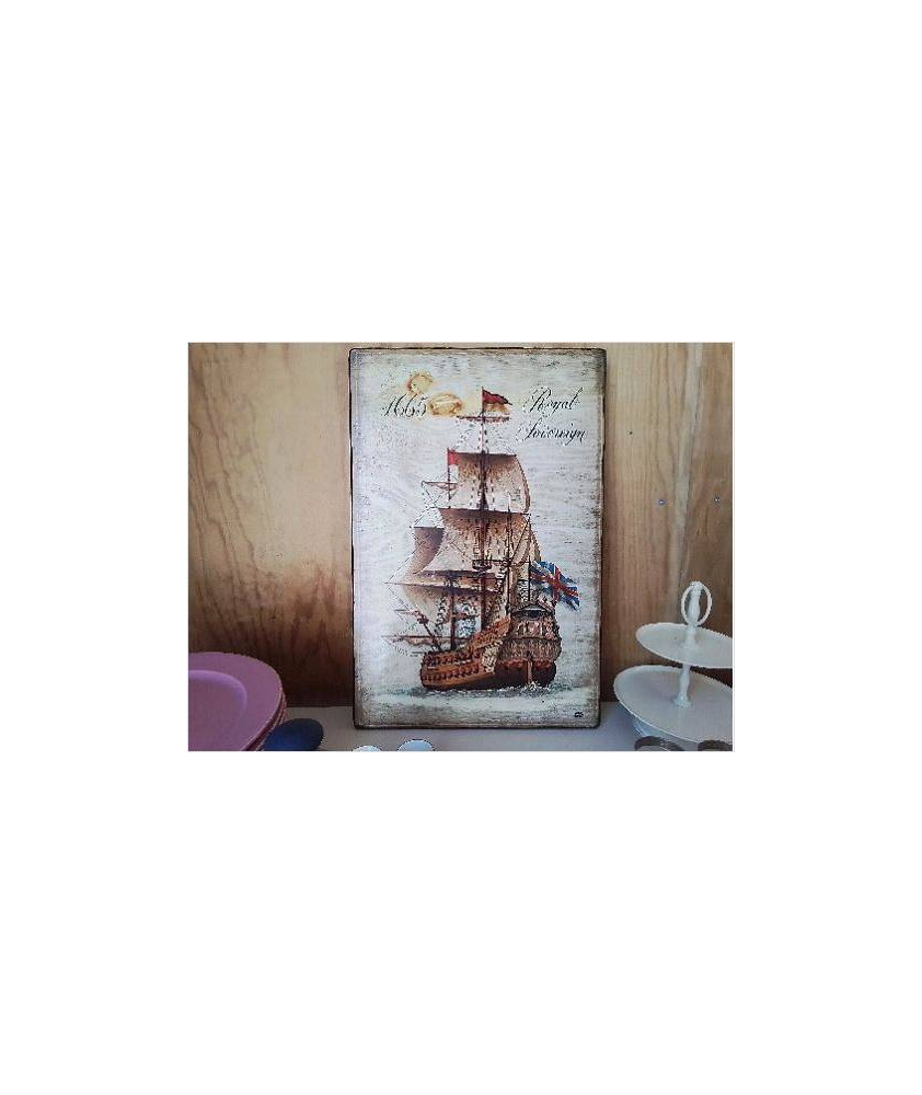 REPRÉSENTATION BATEAU SUR PANNEAU DE BOIS
