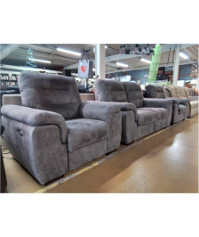 SALON TISSU 2 PLACES ET 2X RELAX ELECTRIQUES EN L’ETAT 