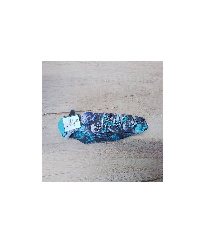 COUTEAU BLEU TETE DE MORT