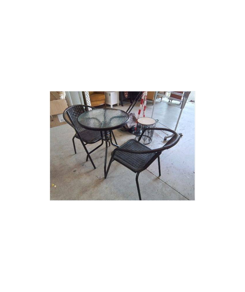 SALON DE JARDIN FAUTEUIL IMITATION ROTIN 