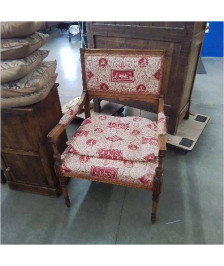 FAUTEUIL STYLE DIRECTOIRE TISSU ROUGE