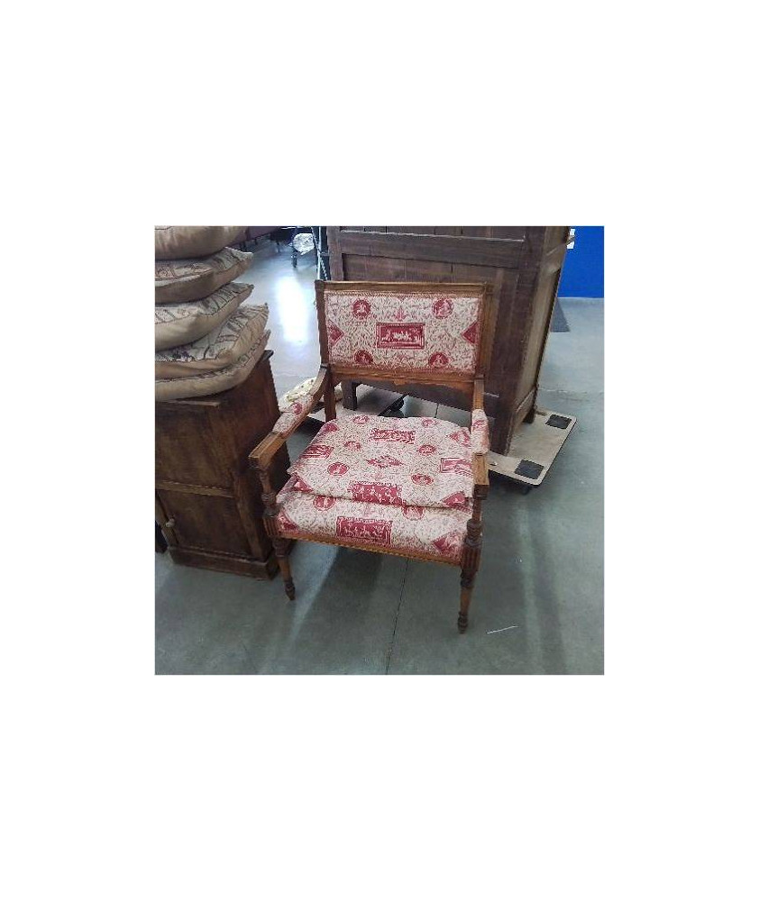 FAUTEUIL STYLE DIRECTOIRE TISSU ROUGE