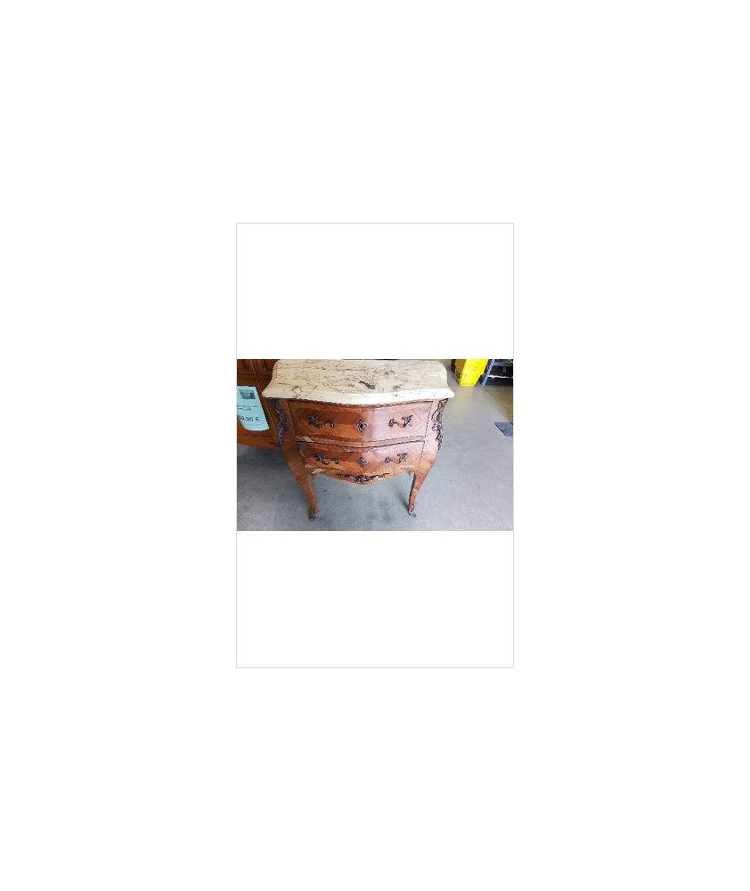 COMMODE MARQUETEE EN L\'ÉTAT DESSUS MARBRE 