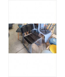 CHAISE METAL FILS PVC NOIRS 