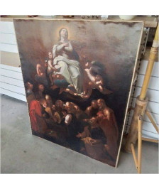 TOILE RELIGIEUSE ANCIENNE