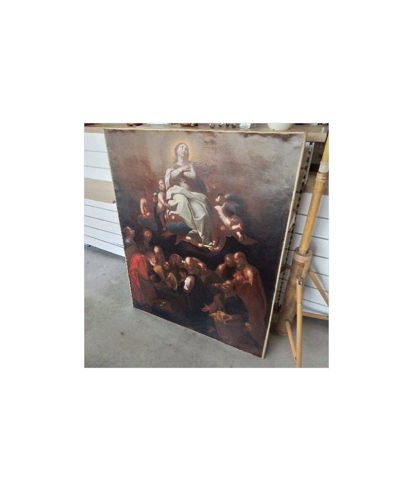 TOILE RELIGIEUSE ANCIENNE