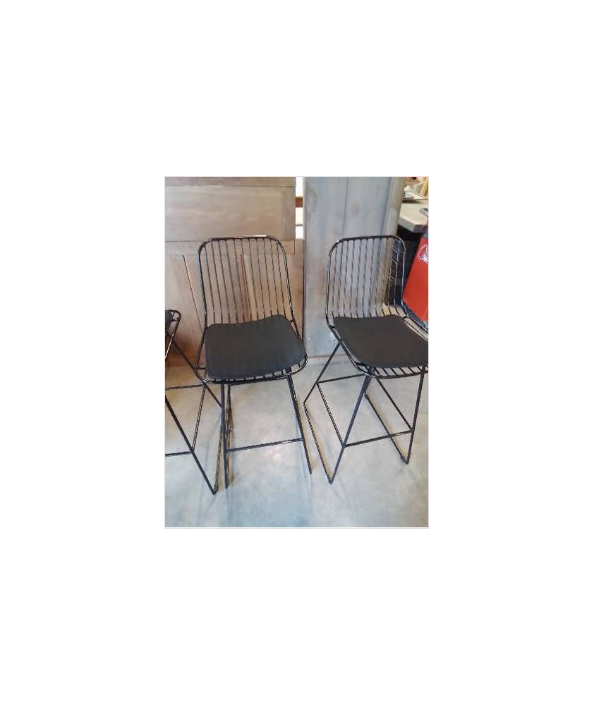 PAIRE DE TABOURETS DE BAR MÉTAL NOIR MAISON DU MONDE 
