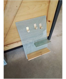 ÉTAGÈRE MURAL A TABLETTES MÉTAL BLEU ET BOIS CLAIR