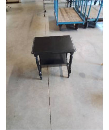 MEUBLE PORTE REVUES A COLONNES BOIS PEINT NOIR 