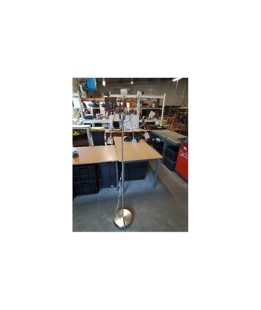 LAMPADAIRE LED MÉTAL CHROMÉ ET VERRE 6 FEUX KRYSSBO IKEA 