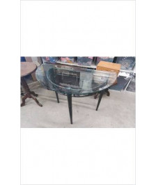 CONSOLE 1/2 LUNE FER VERRE BISEAUTE 