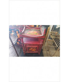 CHEVET ROUGE PEINT STYLE ORIENTAL